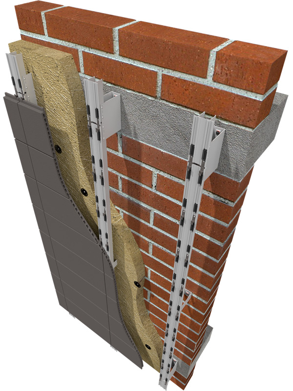 Фасадные системы  и подсистемы - КТС-1ВФ усиленная для терракотовых керамических панелей