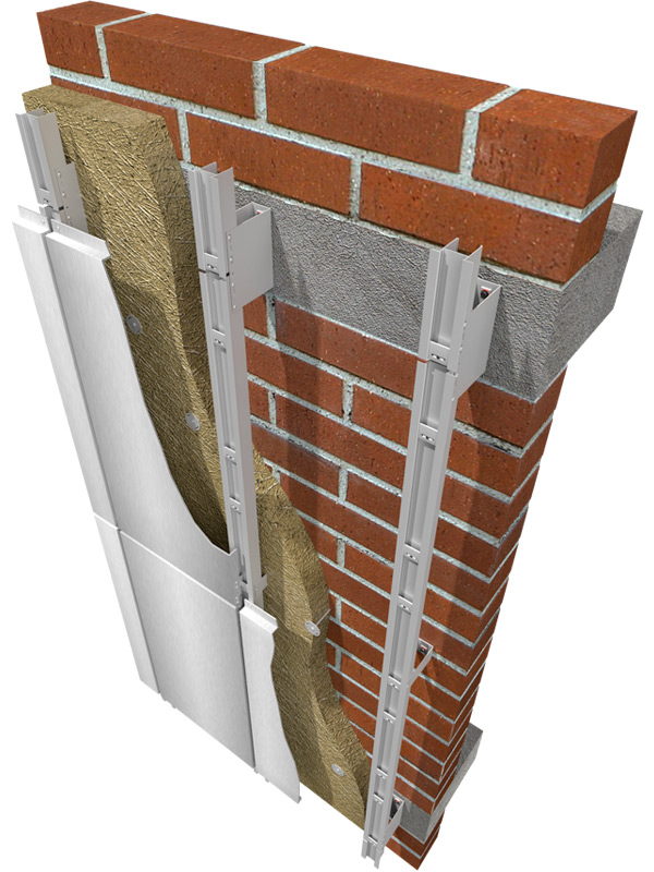 Фасадные системы  и подсистемы - КТС-4С1 усиленная подсистема для металлокассет